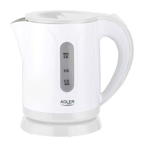 Adler | Kettle | AD 1371w | Electric | 850 W | 0.8 L | Stainless steel/Polypropylene | 360° rotational base | White